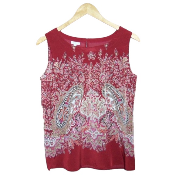 Talbots Sleeveless Multi Color Floral Paisley Print Top - Small - Picture 3 of 8
